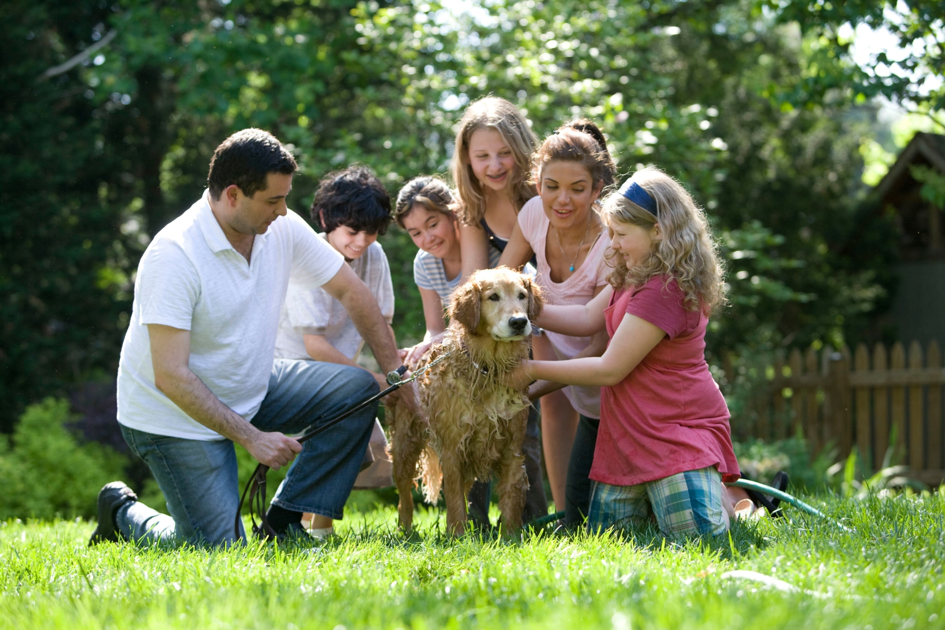 Familien-Event am Samstagmorgen: Gemeinsames Hundewaschen